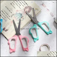 Office Scissors Cutting Supplies School Business Industrial Cute Craft Paper Portable Utility Scrapbook Kids Safety Mini Drop Delivery 202