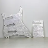 أبيض المحار اللون SSS الغيتار الكهربائي pickguard عودة لوحة 1ply مع مسامير ل 11 حفرة الغيتار الملحقات