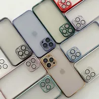 Convient pour iPhone12 avec film d'objectif Straight Edge Electroplate Apple 13pro Soft Glue Sanding XS Phone Mobile Protective Case