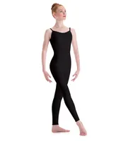 Catsuit Costumes Speerise Women Black Camisole Unitard One Piece Spandex Bodysuit ärmlös Ballet Dance Wear Belly Stage Full Length Bodys