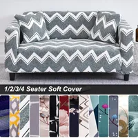 Tampas de cadeira Tampa elástica de sofá de capa esticada protetor de poliéster Couch Cushion Self Set Set Jacquard Towel Pouf 1/2/3/4 do lugar Homec