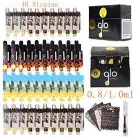 В складе оптовые атомизеры Glo 40 штаммов Vape Cartridges 0,8 мл 1,0 мл керамических масляных тележек