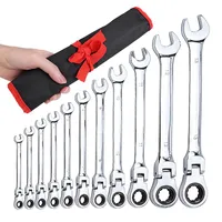 Hand Tools Adjustable Wrench Combination Key Set Ratchet Universal Car Repair Spanner Metric Nut