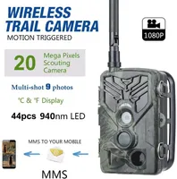 كاميرا صيد الحيوانات 2G MMS SMS GSM 20MP 1080P الأشعة تحت الحمراء اللاسلكية الخلوية المحمول الرؤية الليلية الحياة البرية