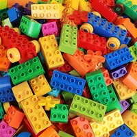 DIY Big Size Building Blocks Kinderen kleurrijke bakstenen bulkstenen basisplaten compatibel met Duplo Block Kids Educatief speelgoed H102090