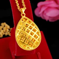 Naszyjniki wisiorek moda imitacja Złota Wietnam Piasek Świeć w pustym krople Kobiet Necklace Naszyjka biżuteria