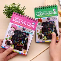 Раскраски детские творческие DIY Скрабливание живопись красочные студенческие игрушки Fun Scratch Art Paper катушка картинка оптом