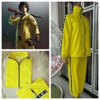 Pubg Game Playerunknown &#039;S Battlegrounds Cosplay Costume Small Yellow Chicken Eating Yellow Clothes Group Sports Top and Pants Suit J220720