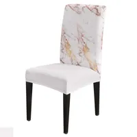 Chair Covers Rose Gold Flash Marble Trend Dining Room Weddings Banquet Stretch Cover Kitchen Spandex CoverChair