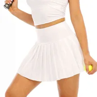 Ropa de gimnasio para mujeres uniforme de falda de tenis plisado sólido con calzoncillos