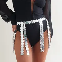 Sexy Plastic Sequin Tassel Pendant Waist Chain Dress Jesus Deco Sexy Bikini Gypsy Prom Party Women Body Jewelry Gifts
