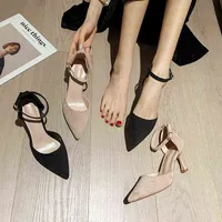 Dress Shoes Fashion Simple High Heels Women New Suede Comfortable All-match Single French Be Toe Stiletto Sandal 220714