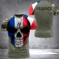Erkek Tişörtleri Fransa Asker-Ordu-Gazeten Ülke Bayrağı 3D Baskılı Yüksek Kaliteli Süt Fiber T-Shirt Yaz Yuvarlak Boyun Erkek Kadın Gündelik Top-3