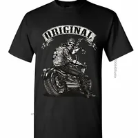 Oryginalny biker czaszki koszulki jazdy lub die tras 66 Motocykl MC Mężczyźni Letni Design 220402