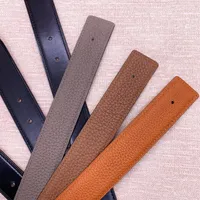 Cinturones sin hebilla ciartuar hombres mujeres 3.2 cm cinturón mismo línea de color de alta calidad cuero genuino dos lados