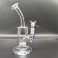 7 inch Purple Glass Bong Recycler Glas Water Bong Pipes Gezamenlijke Tobacco Hookah 14mm Kom