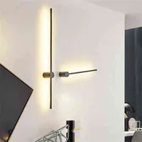 Nordic Desing Desing Long Wall Lampe moderne LED -Wandleuchte für Wohnzimmer Schlafzimmer LED LAMPSIDE LAMPE HOME Dekor Wandleuchte Leuchten H220420