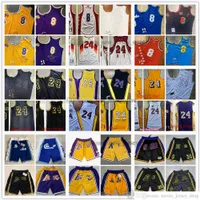 Mitchell&Ness Rale Stitched Basketball Jerseys Los 24Angeles 8 BlackMamba 96-97 00-01 07-08 08-09 09-10 All-Star Hardwoods Classic Retro Jersey and Just Don Shorts S-XXL
