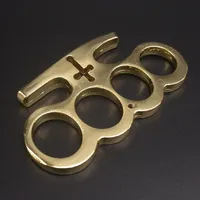 Metal Cross Knuckle Duster Four Finger Tiger Fist Buckle Security Defense Tiger Ring Buckle Self-Defense EDC TOOL221J