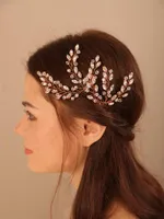 Headpieces Trendy Rhinestone Crystal Wedding Hair Pins Bridal Accessories For Women Hapdress Handmade Bruid Hoofdkleding Koppel tiaraheadpie