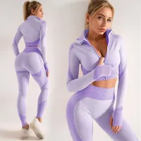 Women Yoga Set Gym Clothing Female Sport Fitness Suit Running Clothes Top+ Leggings Seamless Bra Suits S-XL 220317