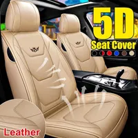 Bilstolsöverdrag Universal 5 Sittplatser Bilar Protector Deluxe PU Läder Fram + Bak Full Ställ in SUV Truck Cushion