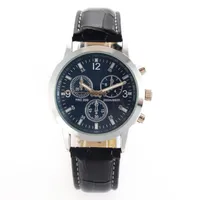 2020 M￤nner Sport Uhren Leder Band Quartz Watch Mens Uhren keine Marke Uhrengeschenk Relogio Maskulino billig Dropshipping251z