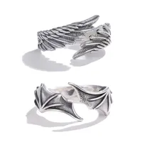 Angel Demon Wing -paren Ringen voor vrouwelijke mannen verstelbare ring voor tienerduim sieraden bruiloft sieraden 325 D3