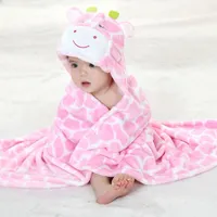 Blankets & Swaddling Baby Cartoon Animal Cosplay Po Props Receiving Blanket Flannel Cute Pink Giraffe Design Born Infant Bath Sleeping Robe