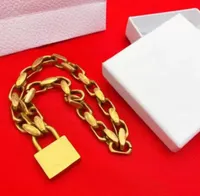 Mode Gold Lock Designer Halskette Anhängerketten Bijoux für Herren und Frauen Party Hochzeitsliebhaber Geschenk Hip Hop Schmuck mit Schachtel