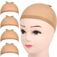 Synthetic Wigs Beige Stocking Wig Cap High Elastic Mesh Caps Net Closed End Hair Liner Weaving Women For Making Cosplay Kend22