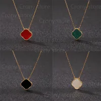 Classic 6 Color Four Leaf Clover Necklaces Pendants Mother-of-Pearl Stainless Steel Plated 18K for Women&Girls Engagement Jewelry 278O