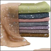 Ombre glitter Viscosa Hijab Sciarpa scialle Scialli Gradiente cotone musulmano testa avvolgente 16 colori Scarpe di grandi dimensioni 180 * 90 cm Consegna di goccia 2021 W