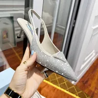 Paris Women Dress Shoes Glitter High-Heeled Luxurys Designers Shoe 5.5 Heels Black Green Black Wedding Bottoms