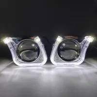 Other Lighting System Car Styling 2.5 Inch Square U LED Angel Eyes HID Bi-xenon Lens Lenses Shrouds For Headlight Projector DRL H1 H4 H7 Ret