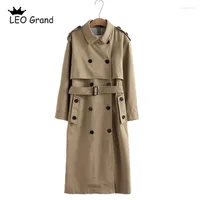 Frauen Trench Coats Vee Top Women Casual Solid Color Double Breasted Outwear Flügel Office Coat Chic EPAULET Design Long 902229 Bery22
