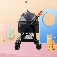 Dog Car Seat Covers Four Wheels Pet Trolley Foldable Outdoor Stroller For Dogs Cat Carrier Bearing Weight 15kgDog