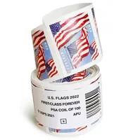 2022 Forever USA Flag Roll of 100 First Class US Postal Service Wedding Markes Supplies Card Card