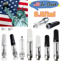 USA Stock TH205 VAPE CARTRIGGES Atomizers White Carts 0,5 ml 1 ml skumf￶rpacknings￥ngare tom