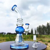 8.7 "Blue Cutty Portable Middle Round Core Filter Tobacco Pipes Hookahs Thick Glass Water Bongs Röker 14mm Bowl Pipe Pinkie Girly Us Warehouse