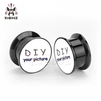 Kubooz Acryl -benutzerdefinierte Ohrstöpsel Tunnel Piercing DIY Body Schmuck Ohrmessgeräte Ohrringe Expander 6 mm bis 30 mm 120pcs