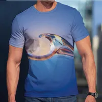 T-shirt maschile Night View Illusion 3D Stampa 3D Abbigliamento di alta qualità Equipaggio Crew Unisex Caseve Casual Top Stagione morbida Tops