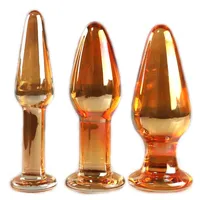 2022 New Gold Glass Anal Plug Dildo 성인 섹시한 장난감 남성 여성 항문 팽창기 자위기 에로틱 한 작은 엉덩이 팽팽함
