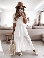 Sexy Beach Subor Short Long Party Dress Fashion Summer Slingless White Women Bruffer Maxi Solid Color Mujer 220602
