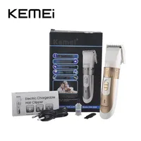Kemei KM-9020 Profesyonel Elektrikli Saç Kesme Düzeltici Titanyum Bıçak Saç Kelepçe Kesme Makinesi Shearer Limit Combs AB US304Y