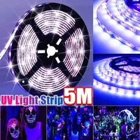 Saiten Ultraviolett 395-405nm LED-Streifen Schwarzes Licht 3528 SMD 60LED/M 7.2W/M wasserdichte Bandlampe für DJ Fluoreszenz Partyledledled