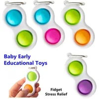 Push Bubble Keychain Finger Toy sensory balls fidget poppers Simple Key Ring Bag Pendants Stress Relief Anti Anxiety H25P7KR246R
