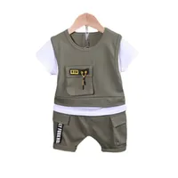 Summer Children Girls Fashion Clothing Baby Boys Cotton Thirt Shorts 2pcs Sets Bid Codice Abiti per neonati La tuta casual tracce 220713