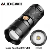 Alidgwh LED Torch Lighting XHP90 Potente linterna 1800LM USB Recargable Linterna de linterna táctica para viajes autónomos