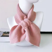 Scarves Knitted Scarf Small Bow Fishtail Solid Color Shawls Wrap Sharp Corner Neck Warmer Soft Elastic Wool Collar ScarfScarves